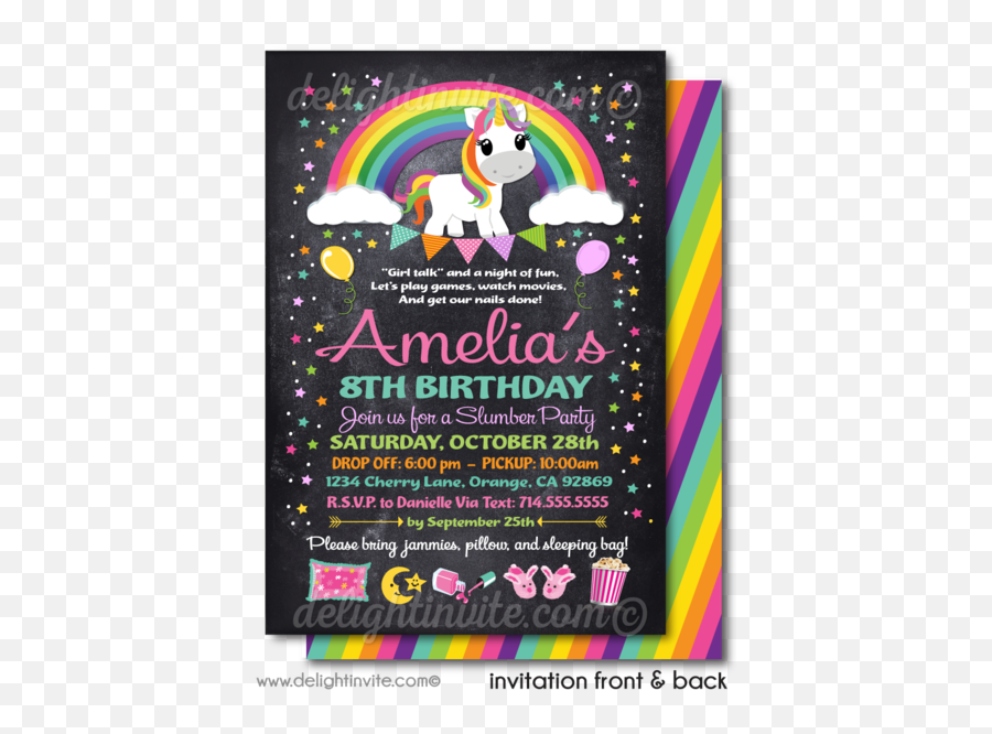 Digital Birthday Invites - Magical Rainbow Unicorn Invitations Emoji,With Emojis Nails Do They Put In Diva Nails