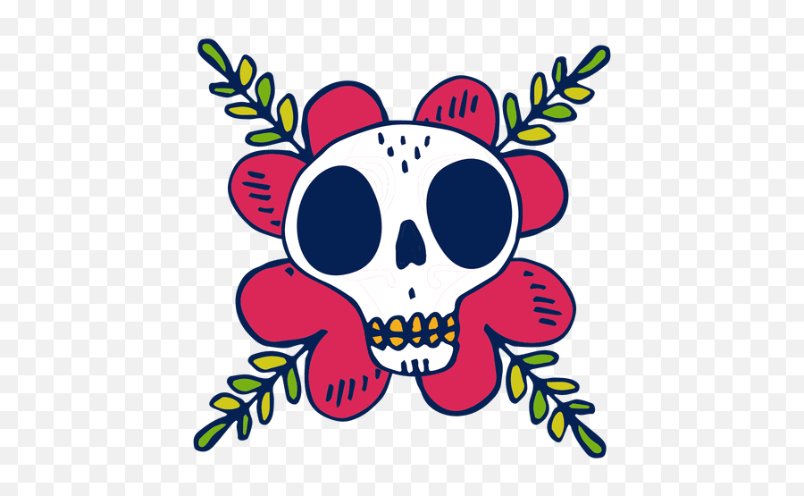 Hand Drawn Skull Flower - Tatuaje Warhammer Chaos Emoji,Skull Emoticon Set