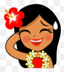 Sticker Maker - Hawaiian Sticker Happy Emoji,Hawaiian Flower Emoticon