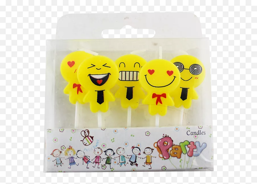 Cute 5pc Smiling Face Pvc Box Funny Birthday Candle - Buy Emoji,Letterpress Emoticon