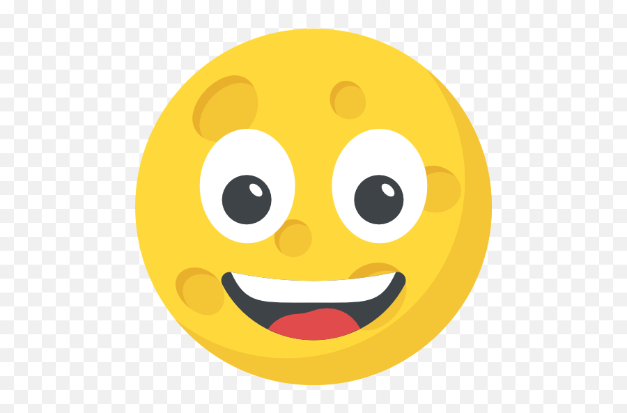 Moon Emoticon - Happy Emoji,Large Facebook Emoticons