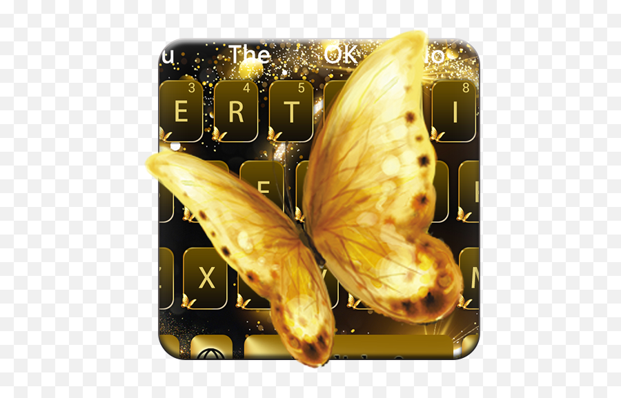 Golden Butterfly Keyboard U2013 Apps On Google Play - Milkweed Butterflies Emoji,Moth Emoji