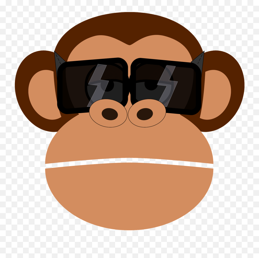 Monkey Face In Glasses Clipart - Cartoon Monkey Face Clipart Emoji,Monkey Face Emoji