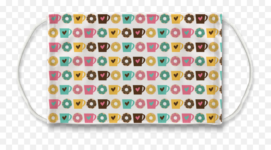 Donuts Coffee Face Mask - Dot Emoji,Spam Van Emoticon