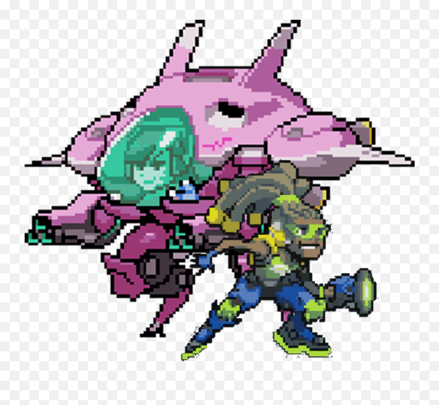 Lucio And Dva - Album On Imgur Diva Overwatch Pixel Art Emoji,Dva Emoji