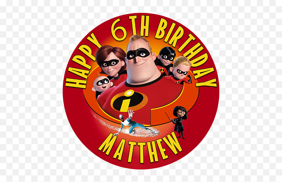 Personalised Edible Cake Toppers And - Incredibles Dvd Cover Emoji,Edible Emoji Cake Toppers