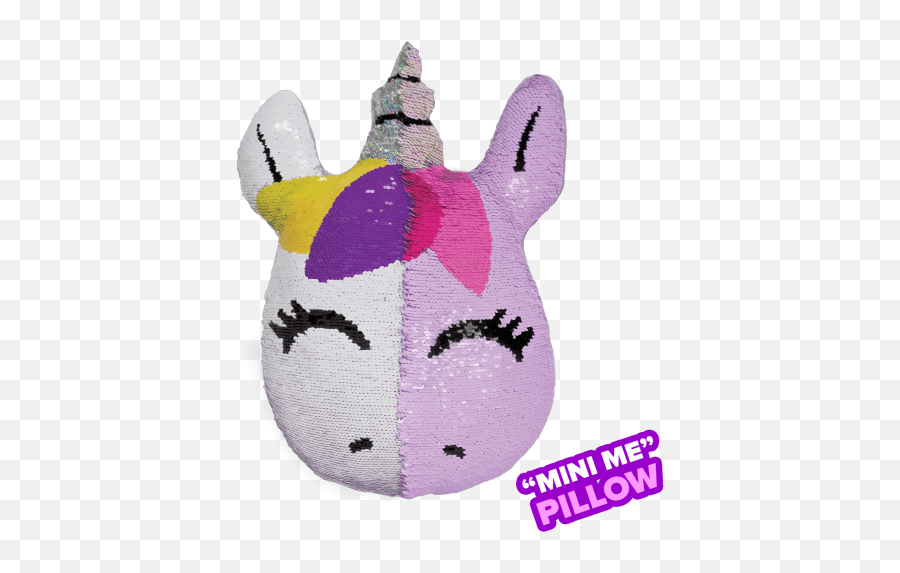 Mini Unicorn Reversible Sequin Pillow - Iscream Reversible Sequin Pillows Unicorn Emoji,Purple Emoji Pillow