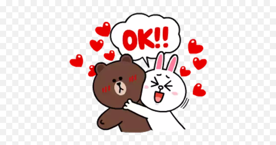 Stickers Animals Whatsapp - Cony And Brown Vector Emoji,Ryan Emoticon Kakao Text