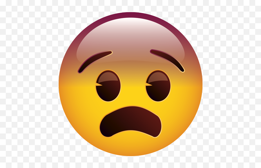 Anguished Face - Happy Emoji,Red Head Emoji