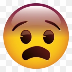 Anguished Face - Happy Emoji,Red Head Emoji