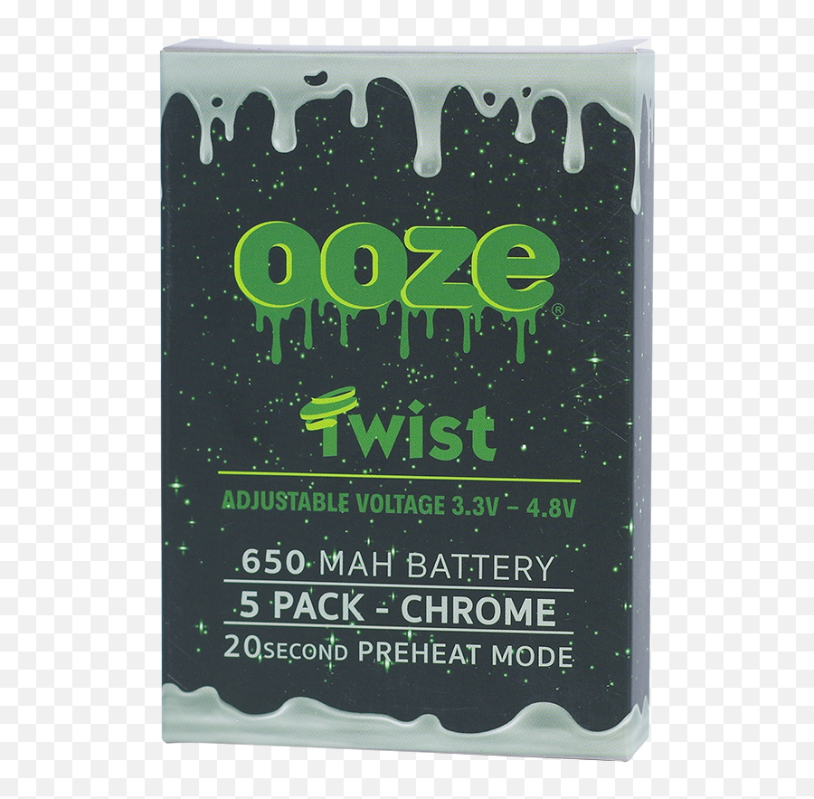 Ooze Twist Battery 650mah Chrome 5pk - Dot Emoji,Apple Emoji On Chrome