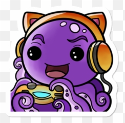 Broadcasters White Octopus Stickers Design By Humans Emoji,Voodoo Emoticon