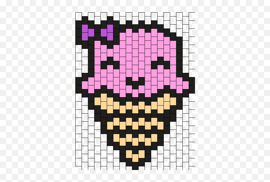 Kawaii Happy Icecream Bead Pattern Peyote Bead Patterns - Language Emoji,Minecraft Pixel Art Templates Emojis