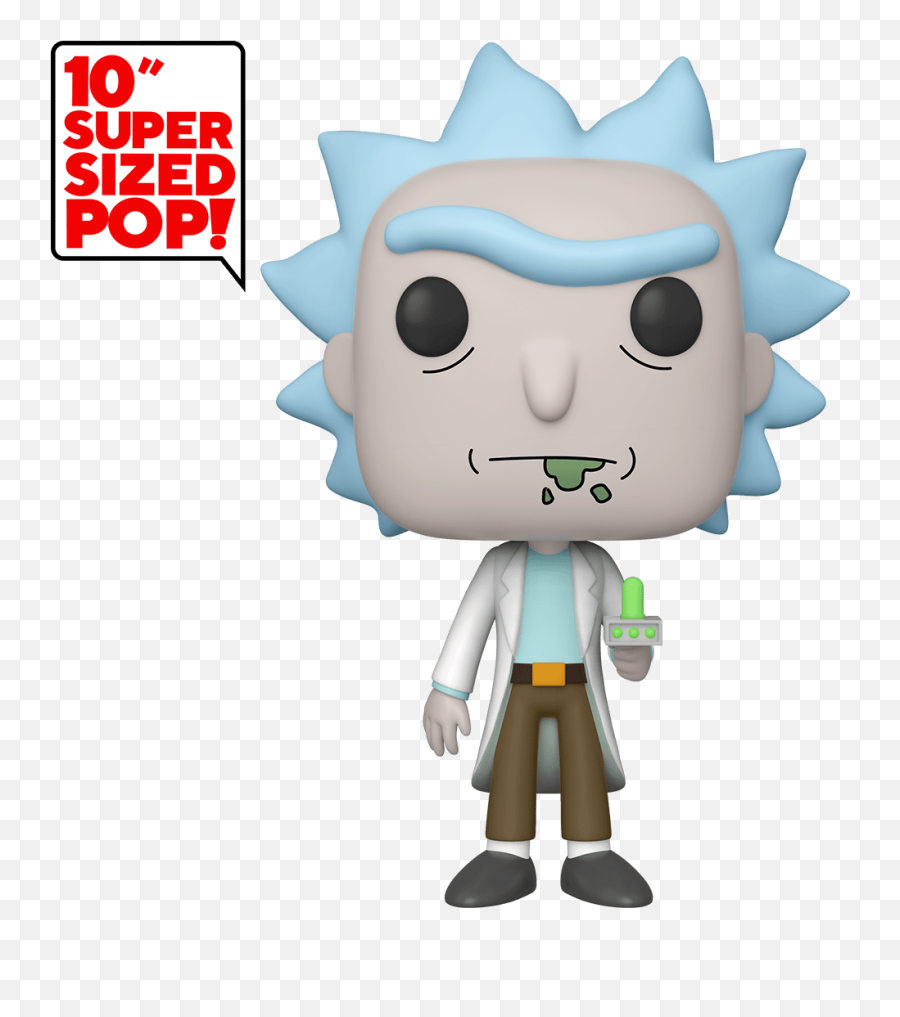 Funko Pop Animation - Rick And Morty 665 U2013 Rick With Portal Gun 10 Inch Exclusive Emoji,Rick And Mort Emotion Moments