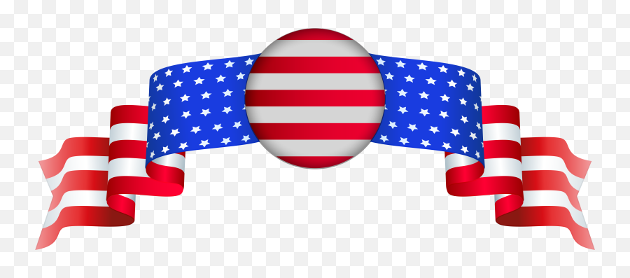 July Clipart Banner Usa July Banner Usa Transparent Free - Transparent American Flag Banner Png Emoji,United States Flag Emoji