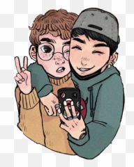 Rikkisgirl Procrastiartist Sticker By Rikkisgirl - Smartphone Emoji,Emoji Gay Couple
