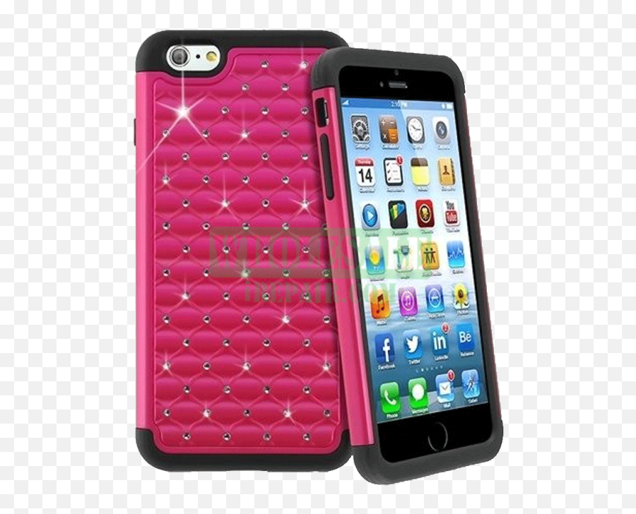 Iphone 6 Hot Pink Diamond Tough - Iphone 6 Emoji,Emoji Iphone 6 Case