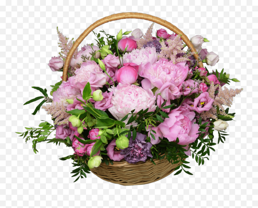 Large Basket With Peonies Emoji,Boquets Emoji