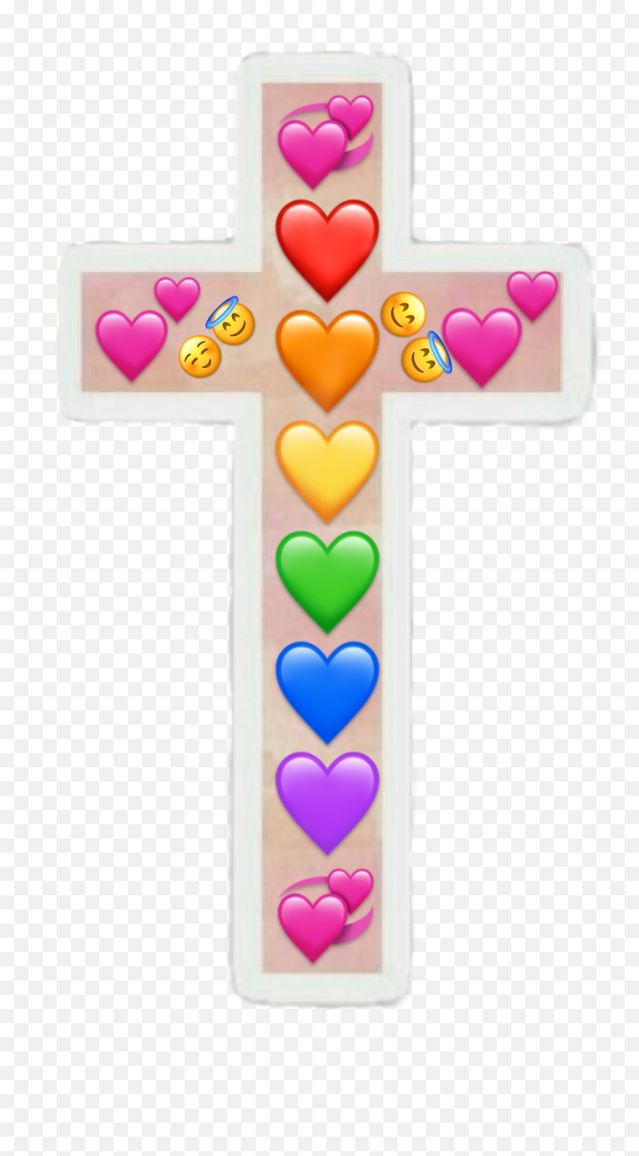 Jesus Love Emoji Iphone Sticker - Christian Cross,Love Emoji Iphone
