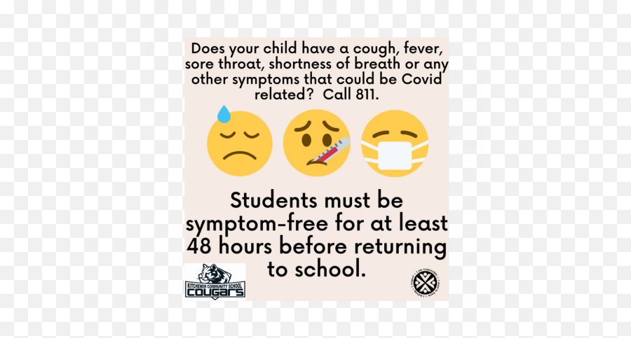 Prior To Returning To School Kitchener Community School - Happy Emoji,Coughing Emoticon
