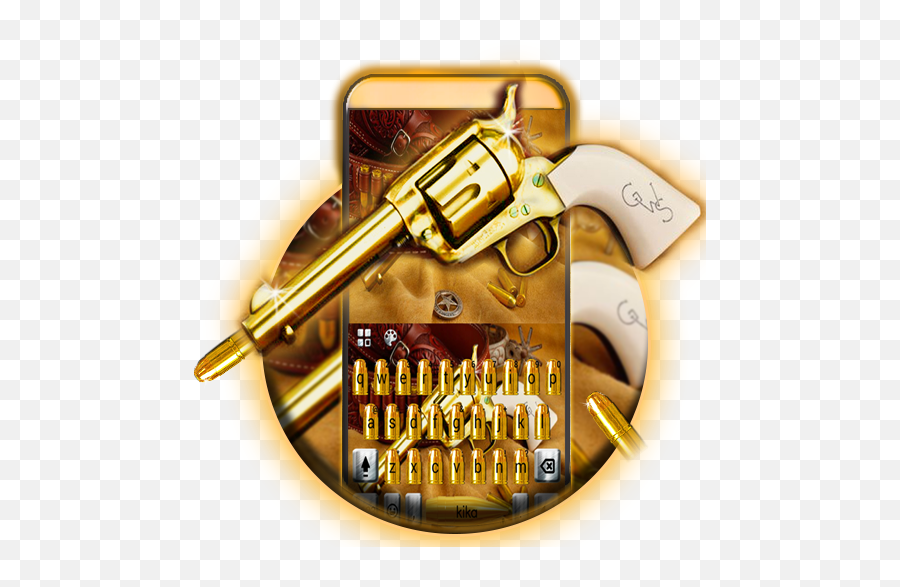 Western Gold Gun Keyboard Theme - Apps On Google Play Gold Gun Emoji,Pistol Emoji