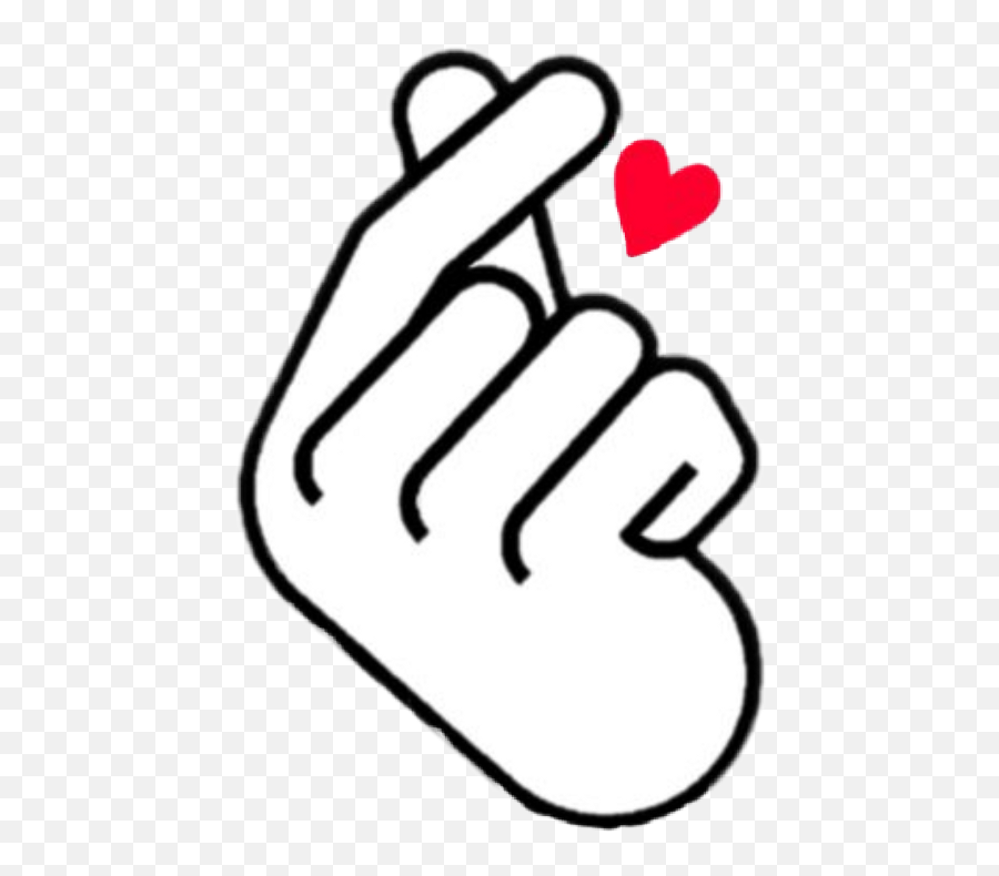 Korean Heart Sign Emoji Clipart - Full Size Clipart Finger Heart,Green Heart Emoji Meaning