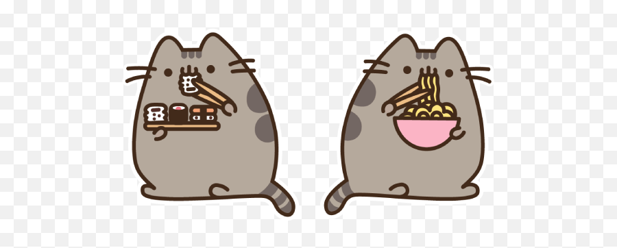 Top Downloaded Cursors - Custom Cursor Pusheen Cat Eating Sushi Emoji,Pusheen The Cat Emoji