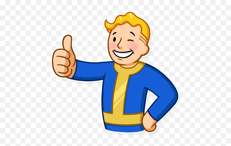 Telegram Sticker 3 From Collection Fallout Vault Boy - Happy Emoji,Fboy Emoji