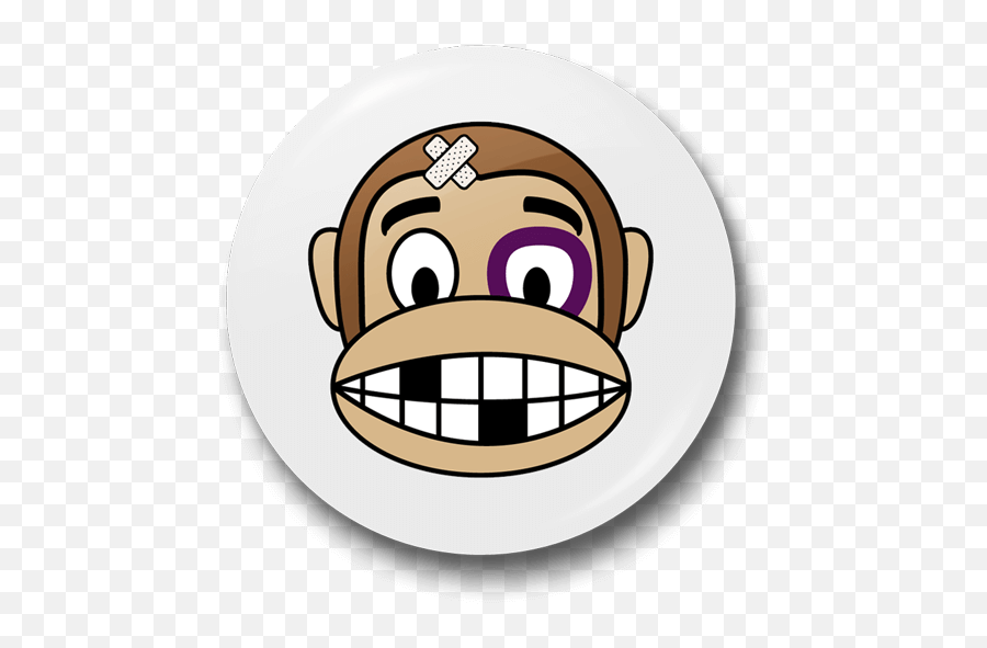 Monkey Beaten Up Badge - Laughing Monkey Emoji,Monkey Face Emoji