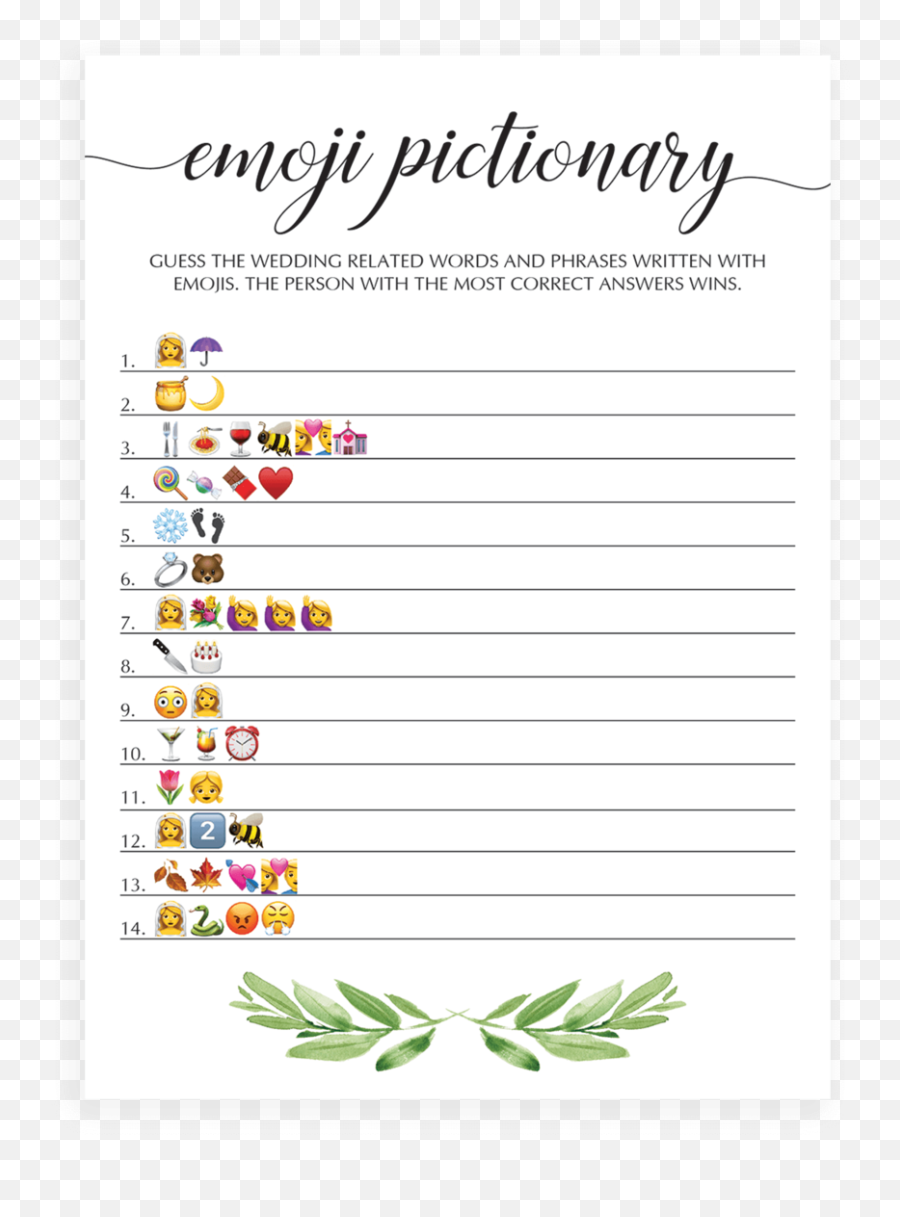 Movie Emoji Pictionary - Emoji Pictionary Bridal Shower,Guess The Emoji