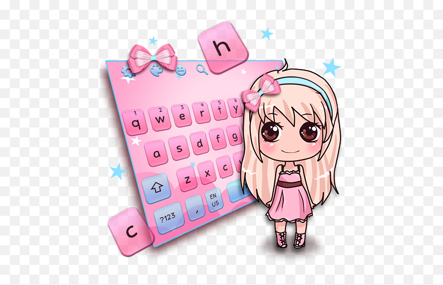Amazoncom Cute Salmon Bow Girl Keyboard Theme Appstore - Cute Pink Cartoon Office Girl Emoji,Bowing Emoji