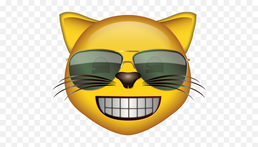 Grinning Cat Face With Sunglasses - Frowning Cat Emoji,Emoji With Sunglasses