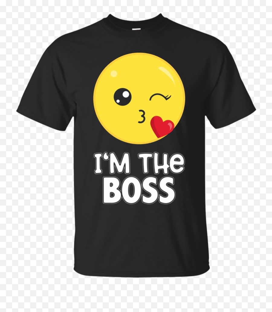 Boss Kiss Emoji T - Shirt Iu0027m The Boss Emoji Shirt Happy,Black Flirting Emoticon