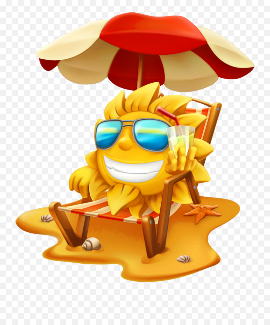1498549660fun - Sunclipart18png 8091000 Emoji Images Cartoon Beach Thumb Up,Umbrella Emoji