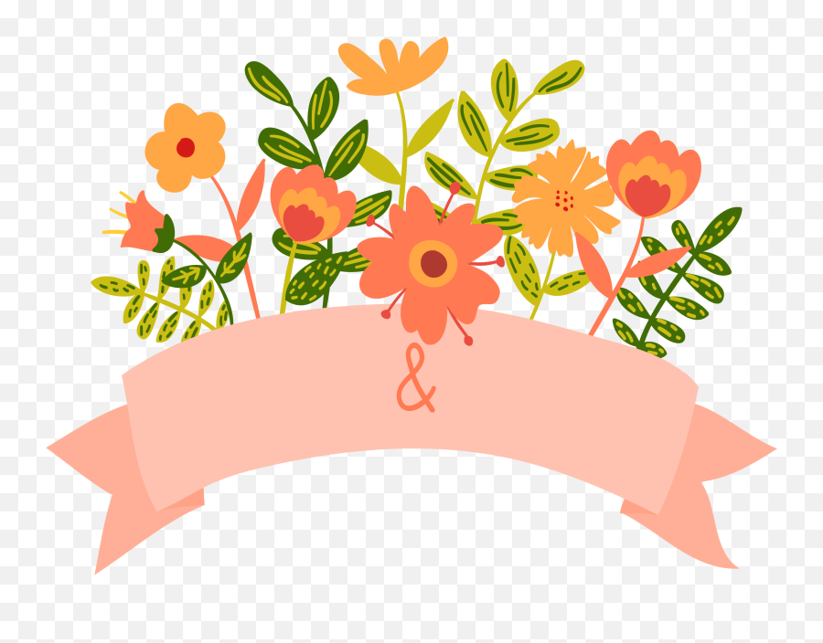 Download Floral Invitation Banner Cartoon Wedding Hq Image - Transparent Flower Banners Png Emoji,Flowers Animated Emoticons