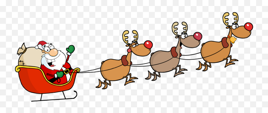 Santa And Reindeer Gif Images - Santa And Reindeer Cartoon Merry Christmas Reindeer Clipart Emoji,Sleigh Emoji