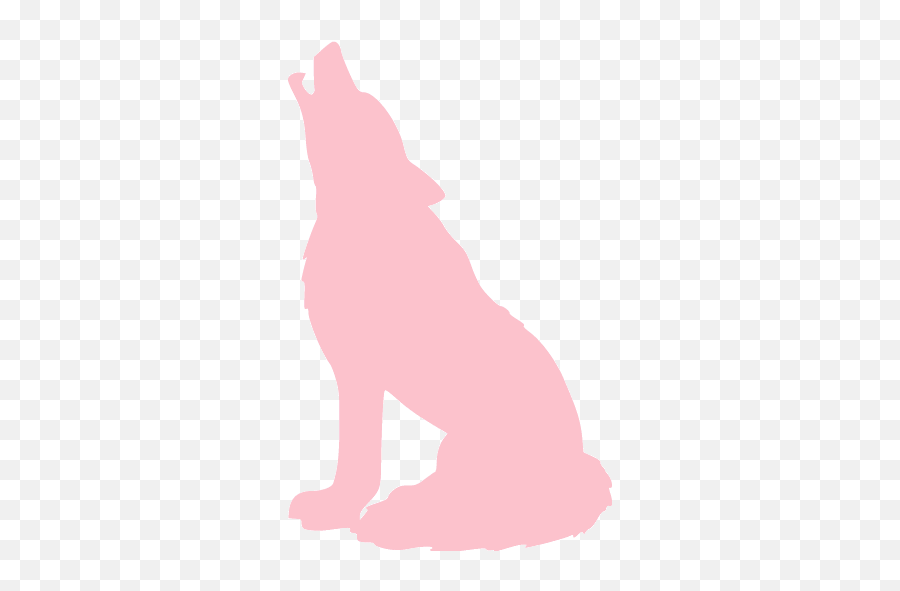 Pink Wolf Icon - Free Pink Animal Icons Wolf Silhouette White Png Emoji,Werewolf Smiley Emoticon