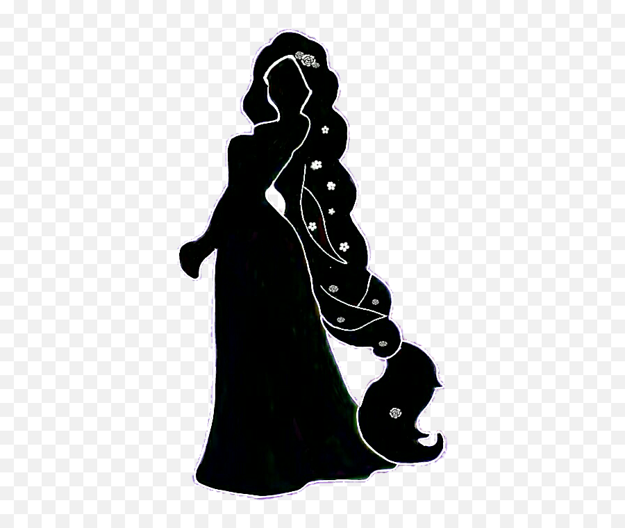 Rapunzel Silhouette Cinderella Disney Princess The Walt - Disney Princess Silhouette Rapunzel Emoji,Tangled Emoji