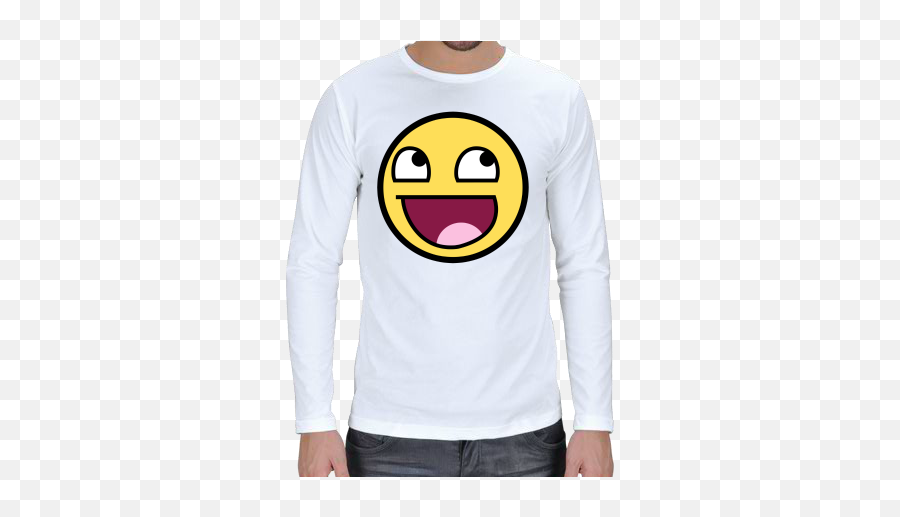 Efsane Sade Beyaz Uzun Kollu Erkek Uzun Kol Emoji,Camisas Con Emojis