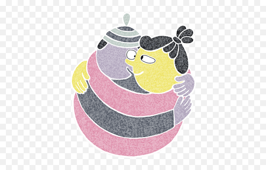Peter And Lotta Embracing Sticker - Cosy Love Hug Love Emoji,What Is Emoji For A Hug
