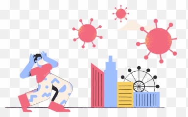Style City Under Attack Of Covid - 19 Images In Png And Svg Emoji,Corona Emojis Png