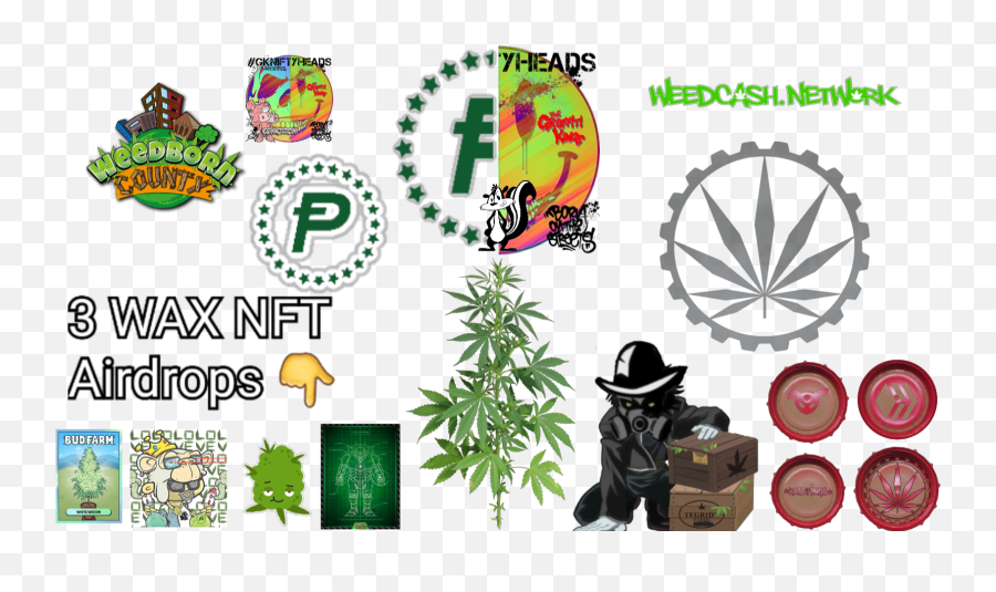 Cannabis Crypto Collaborations Wax Nft Airdrop 2nd Of 3 Emoji,Stoner Discord Emojis