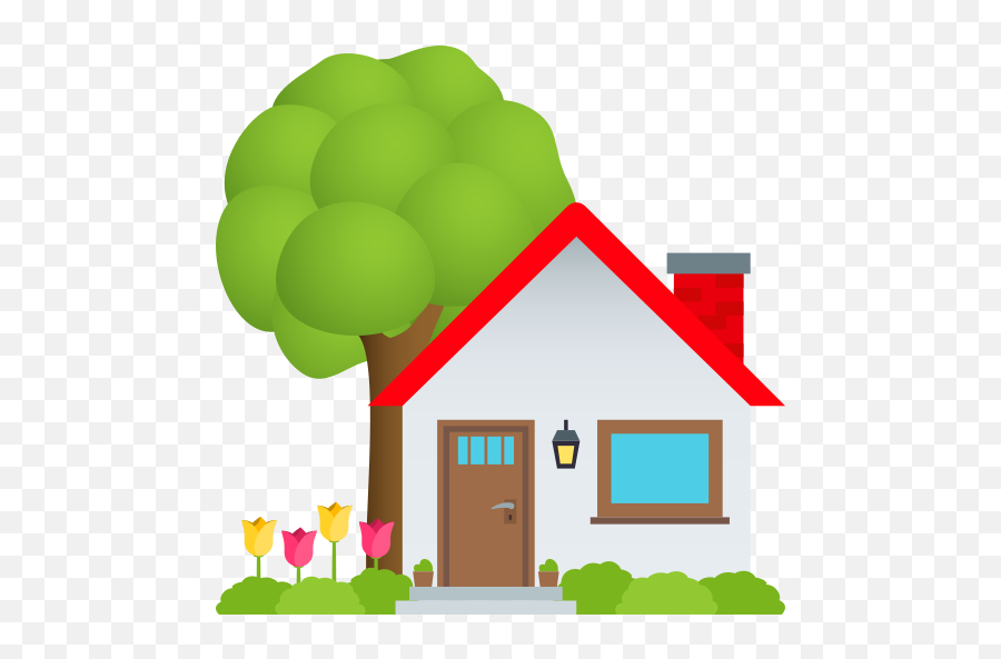 Emoji House With Garden To Copy Paste - House Emoji,Home Emoji