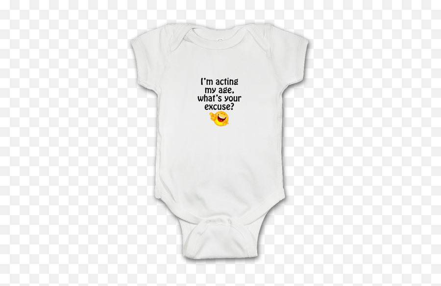 Funny Baby Onesie Acting My Age - Solid Emoji,What's M&m And A Microphone Emoji Mean