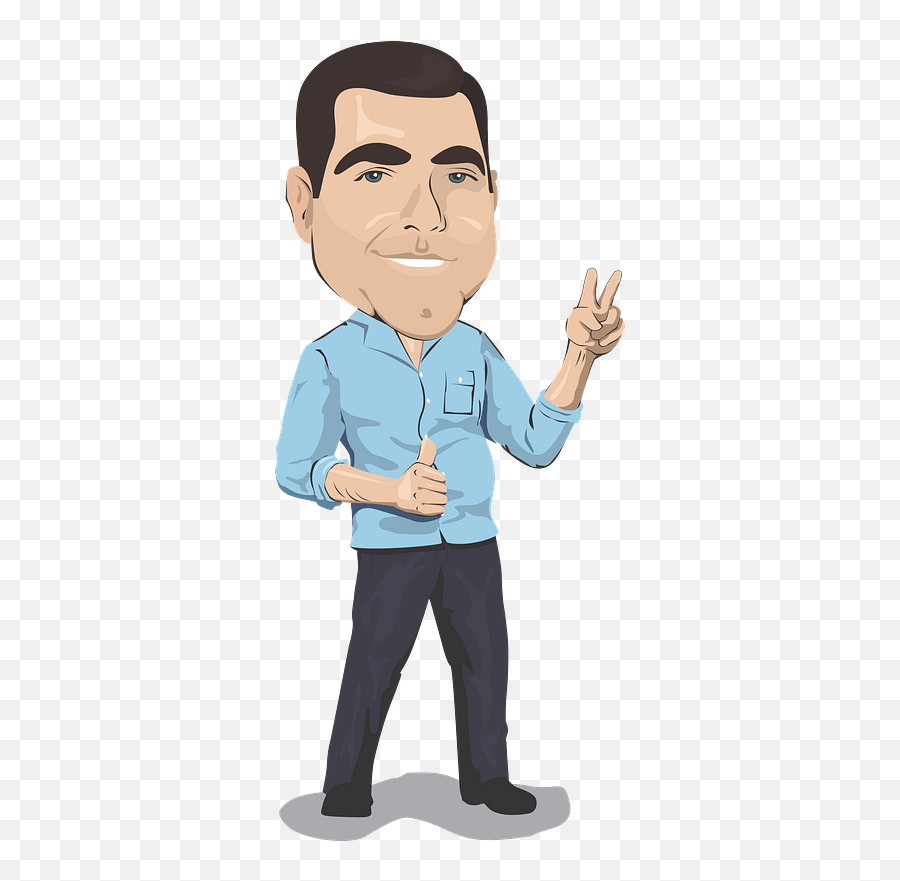 Man Showing Peace Sign Clipart Free Download Transparent - Desenho Homem Png Emoji,Peace Sign Wink Emoticon