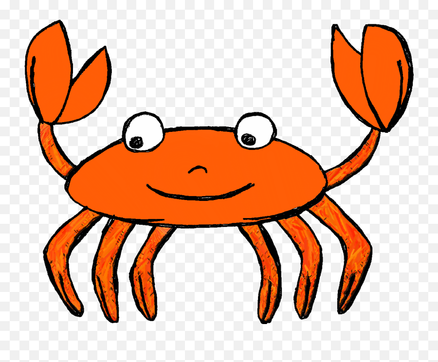 Crab Clipart Black And White Free - Sea Creature Ocean Animal Clip Art Emoji,Pinching Crab Emoticon
