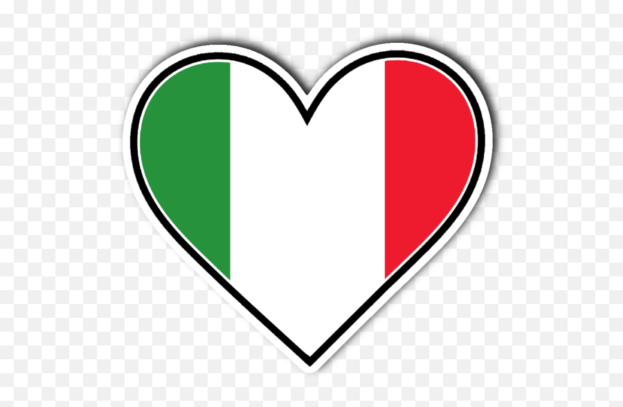 Italian Flag Heart Vinyl Die Cut - Italian Flag As A Heart Emoji,Vietnamese Flag Emoji