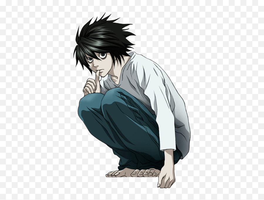 Death Note Anime Series - L Death Note Emoji,Anime Style Guy Shy Emotion