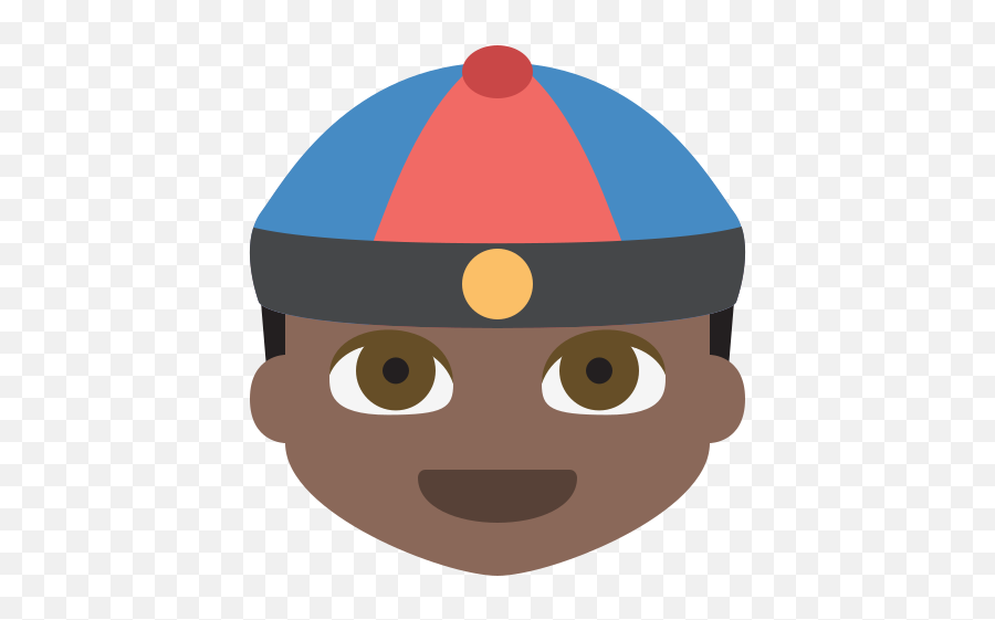 Person With Skullcap Dark Skin Tone Emoji High - Emoji,(o: Emoji Meaning