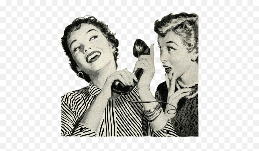 The Most Edited Chisme Picsart - Vintage Women Talking On The Phone Emoji,Chisme Clipart Emoticon